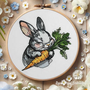 Bunny Loves Carrot projekt haftu maszynowego - 4 rozmiary