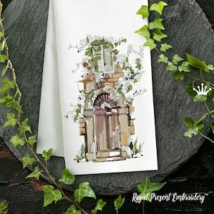 Sketch Italian door Machine Embroidery Design - 6 sizes