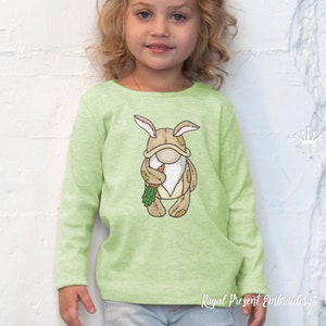 Gnome Rabbit Large Machine Embroidery Design - 4 sizes
