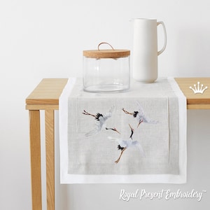 Three Cranes Machine Embroidery Designs - 2 sizes