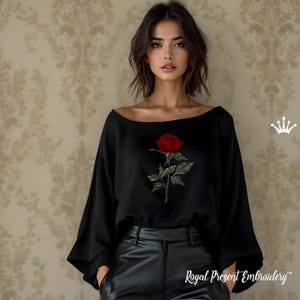Machine Embroidery Design Rose - 4 sizes