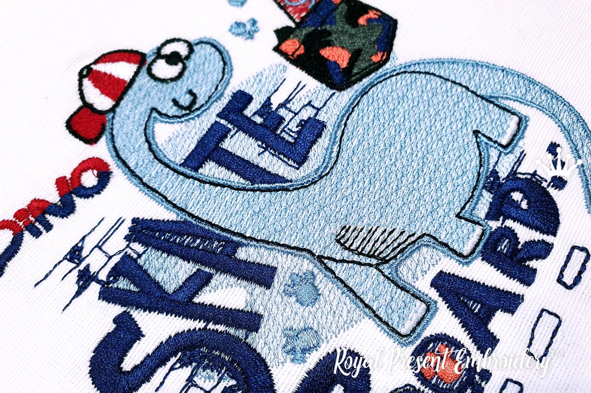 Dinosaur boy wearing red hat Machine Embroidery Design Etsy