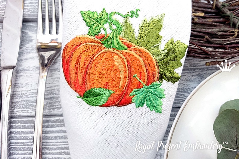 Machine Embroidery Design Fall PUMPKIN image 3