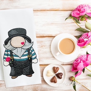 Gnome Mime large Machine Embroidery Design - 4 sizes