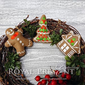 In The Hoop Machine Embroidery Designs Christmas Gingerbread Cookies image 5