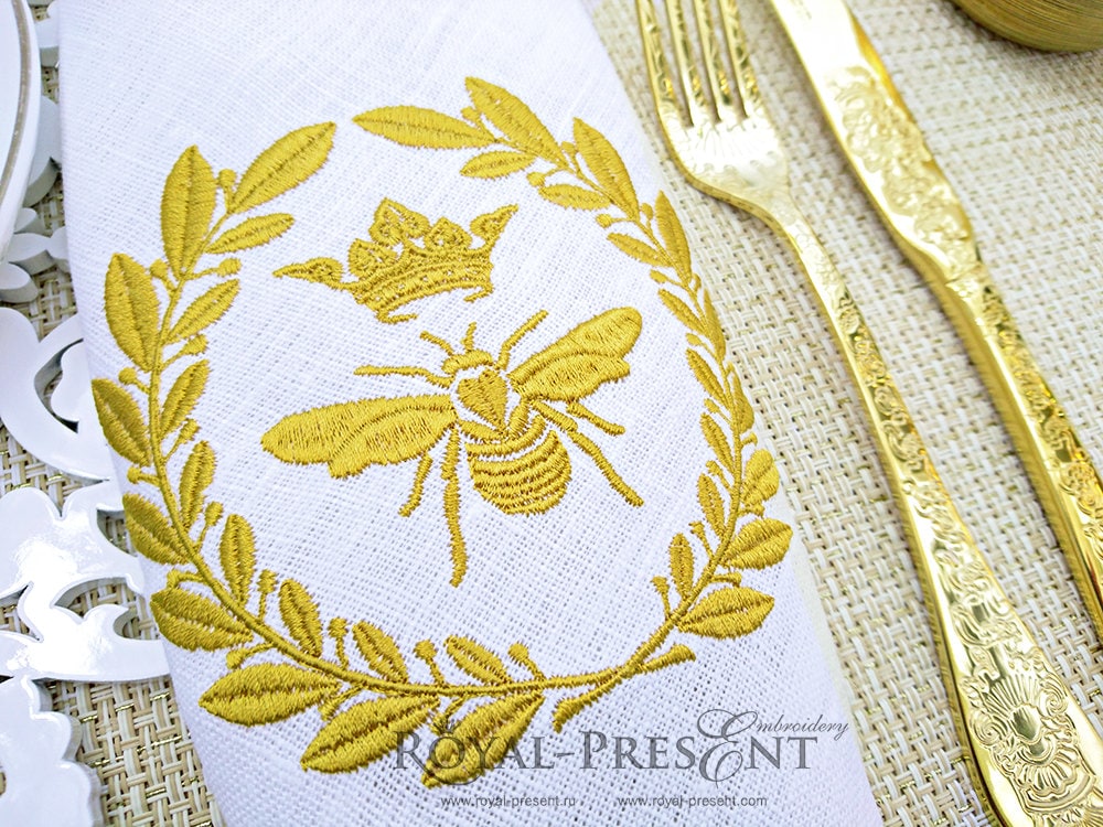 ミシン刺繍デザイン Royal Bee |ナポレオン蜂 - 2 サイズ - Etsy 日本