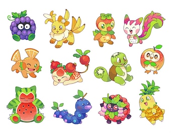 Hoja de calcomanías de PokeFruit