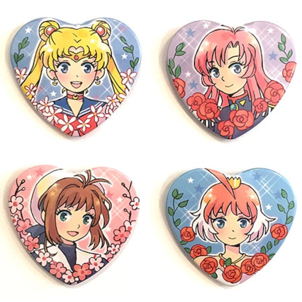 Magische Mädchen Herz Pins