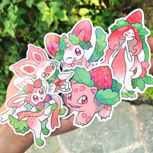 PokeErdbeere Holographische Sticker
