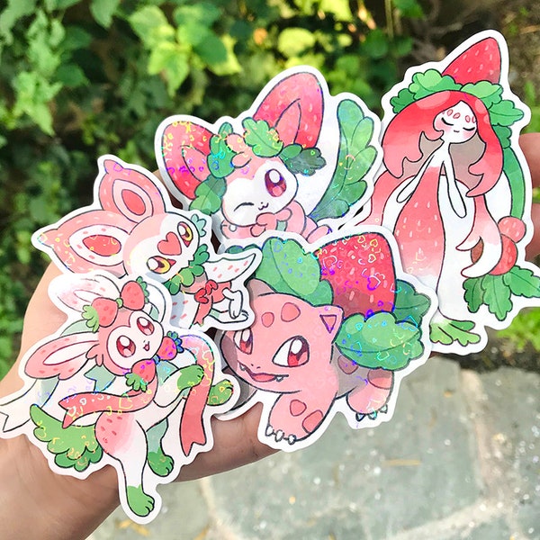 PokeStrawberry Holographic Stickers