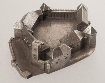 Ljubljana castle historical architecture scale model 1:2000 lead free pewter building souvenir miniature Archiminima Replica