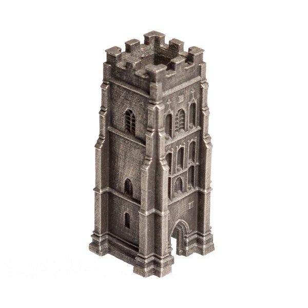 Tower on Glastonbury Tor (King Arthur's Isle of Avalon) - Historical scale model 1:500 lead free pewter building souvenir miniature replica