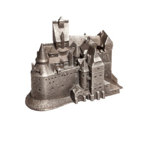 Bran castle historical architecture scale model 1:1000 pewter miniature Archiminima Replica, Count Dracula's home in Transylvania image 4