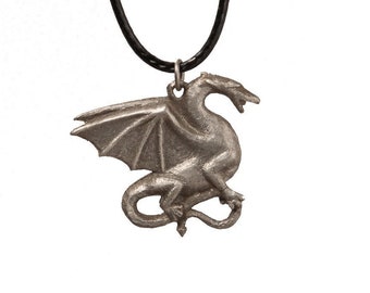 Small Ljubljana Dragon - lead free pewter necklace with cord included