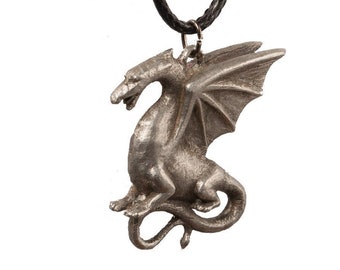 Big Ljubljana Dragon - lead free pewter necklace with cord included