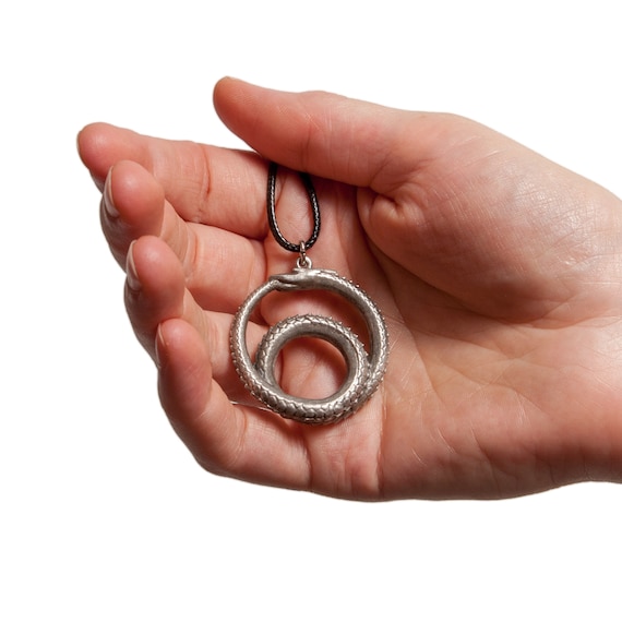 Ouroboros Necklace One Serpent Two Coils - Symbol of Infinity - Cord Included