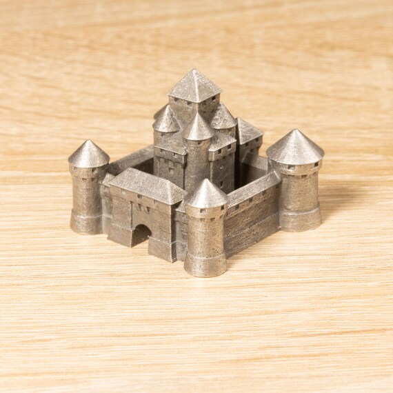 Pewter Tower and Walls Set for Medieval-Themed Board Games - Type Three