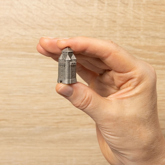 Pewter Tower for Medieval-Themed Board Games - Round Corners