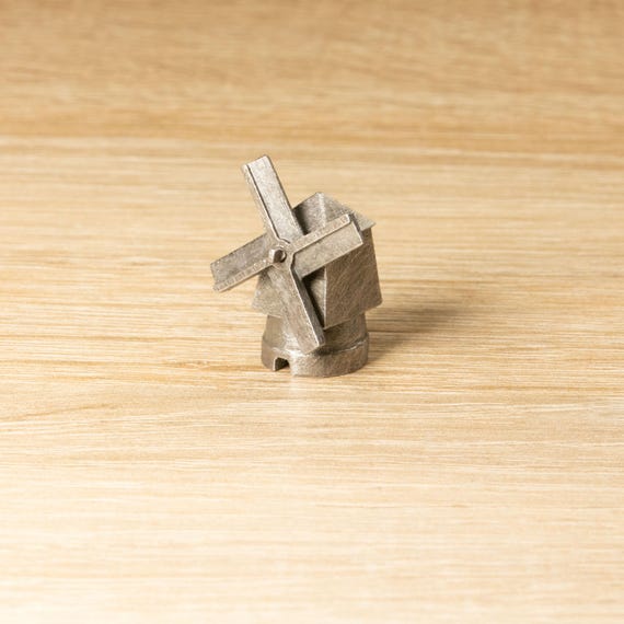 Pewter Windmill for Medieval-Themed Board Games - Square