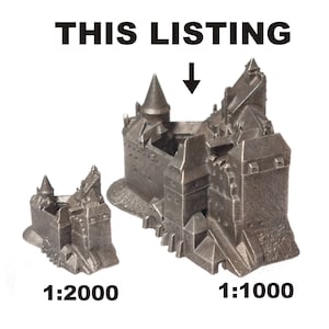 Bran castle historical architecture scale model 1:1000 pewter miniature Archiminima Replica, Count Dracula's home in Transylvania image 3