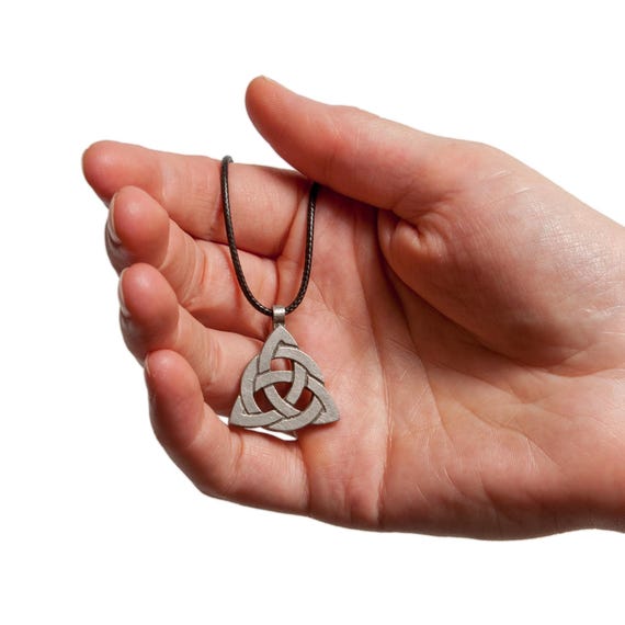 Celtic Trinity Knot Triquetra Necklace - Lead Free Pewter - Cord Included