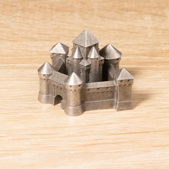 Pewter Tower and Walls Set for Medieval-Themed Board Games - Type Two