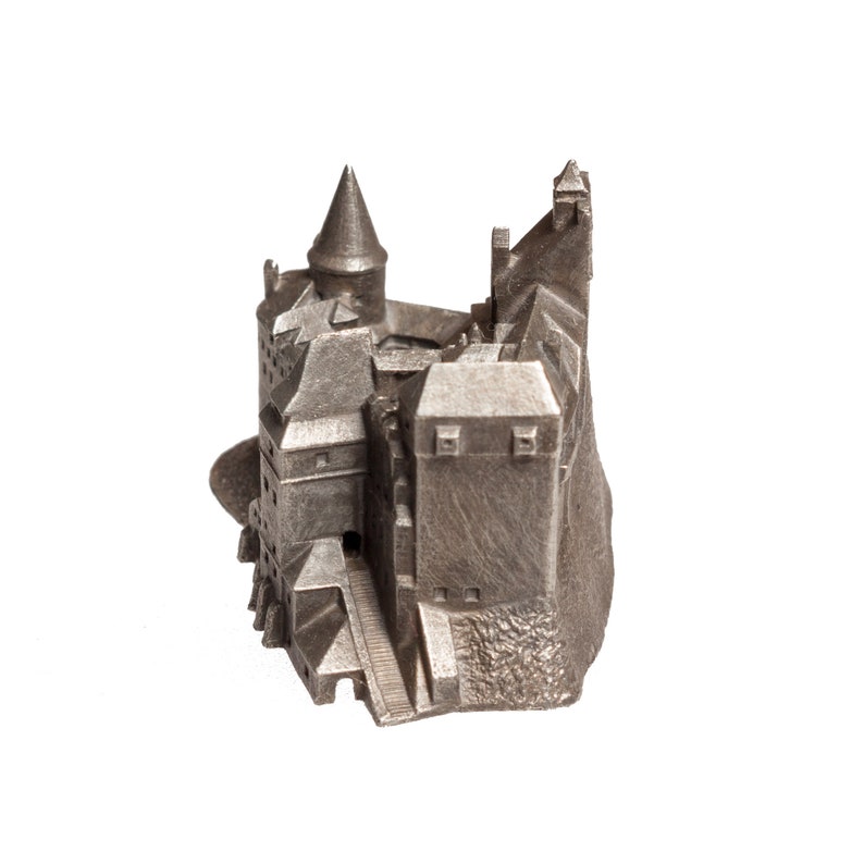 Bran castle historical architecture scale model 1:1000 pewter miniature Archiminima Replica, Count Dracula's home in Transylvania image 10