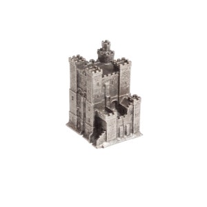 Newcastle keep historical architecture scale model 1:2000 pewter building British knight souvenir miniature ancient Norman replica
