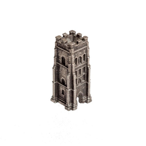 Tower on Glastonbury Tor (King Arthur's Isle of Avalon) - Historical scale model 1:1000 lead free pewter building souvenir miniature replica