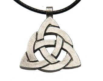 Celtic trinity knot triquetra - lead free pewter necklace with cord included