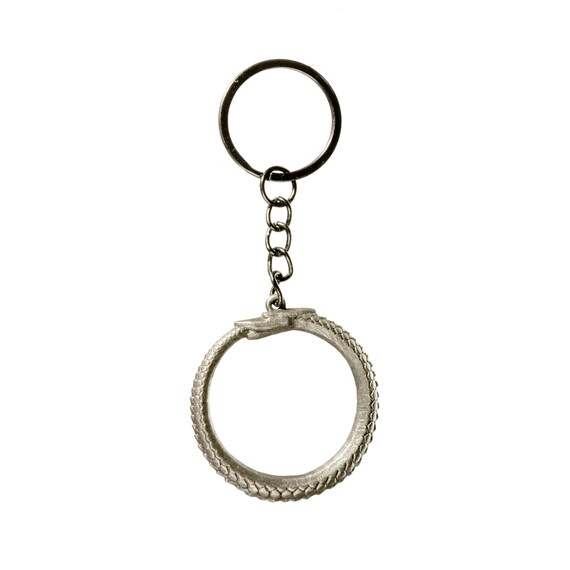Ouroboros Pewter Keychain One Serpent – Infinity Symbol