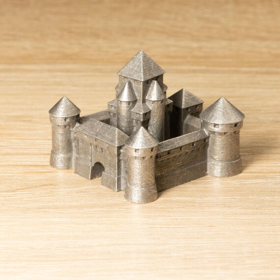 Pewter Tower and Walls Set for Medieval-Themed Board Games - Type One