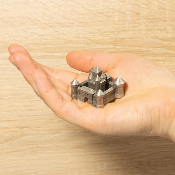 Pewter Tower and Walls Set for Medieval-Themed Board Games - Type Three