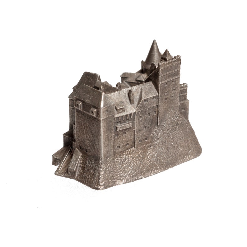 Bran castle historical architecture scale model 1:1000 pewter miniature Archiminima Replica, Count Dracula's home in Transylvania image 9