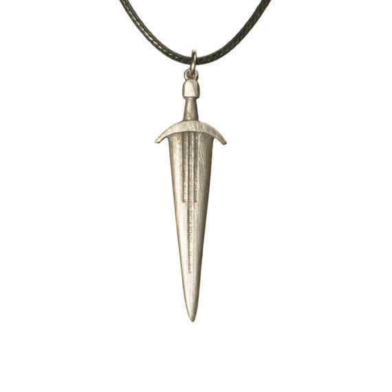 Italian Renaissance Sword Cinquedea Necklace - Lead Free Pewter - Cord Included