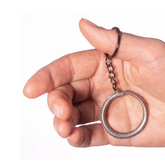Ouroboros Pewter Keychain One Serpent – Infinity Symbol