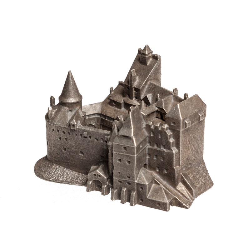 Bran castle historical architecture scale model 1:1000 pewter miniature Archiminima Replica, Count Dracula's home in Transylvania image 1