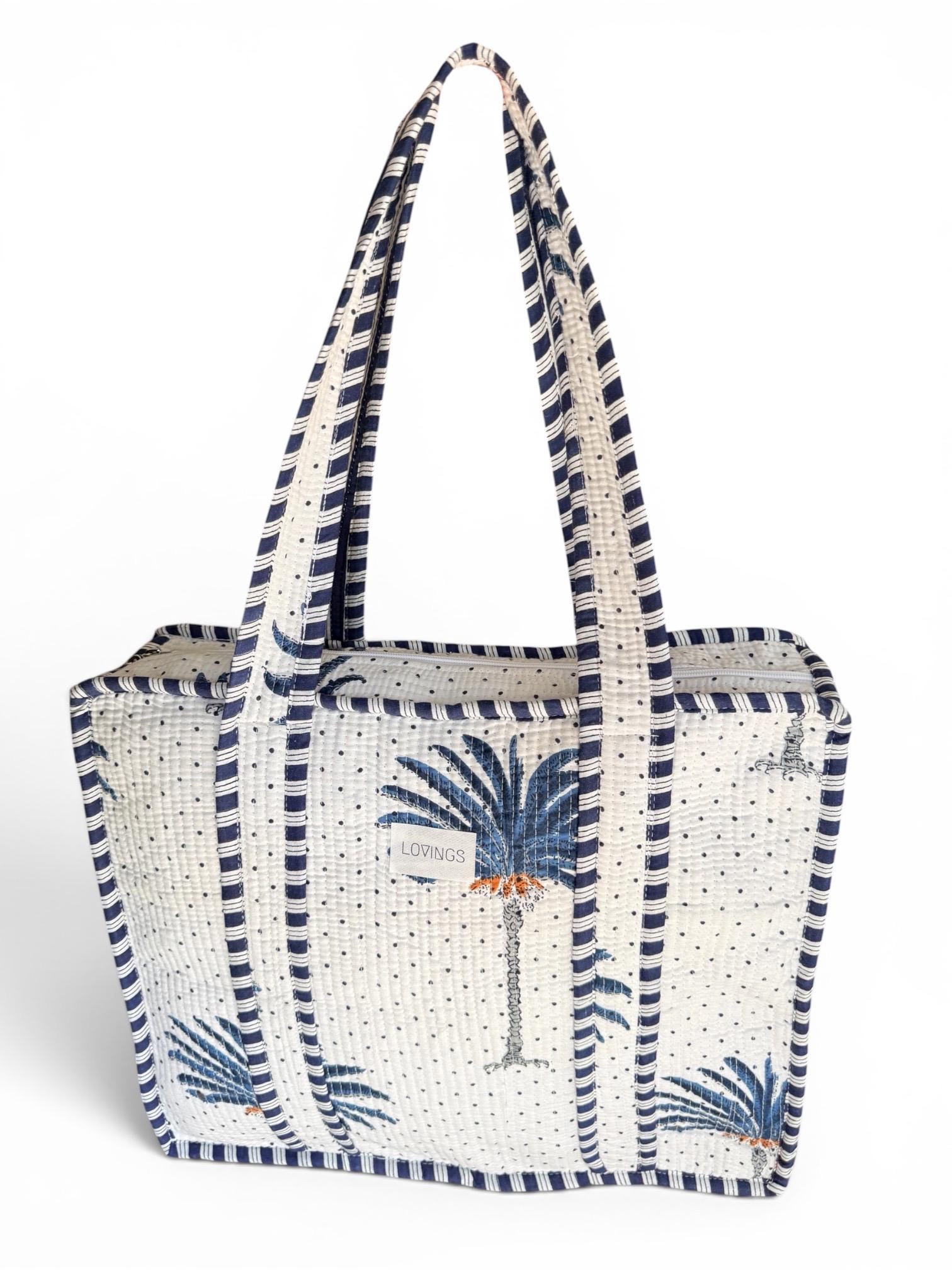 Blue Palms - Tote Bag met Rits