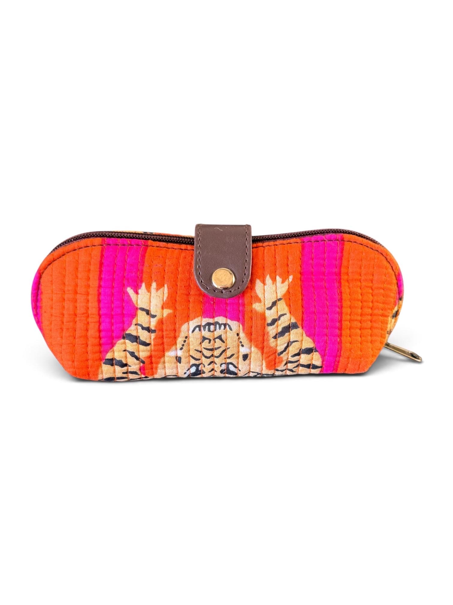 Orange Tiger Stripe - brillenhoesje