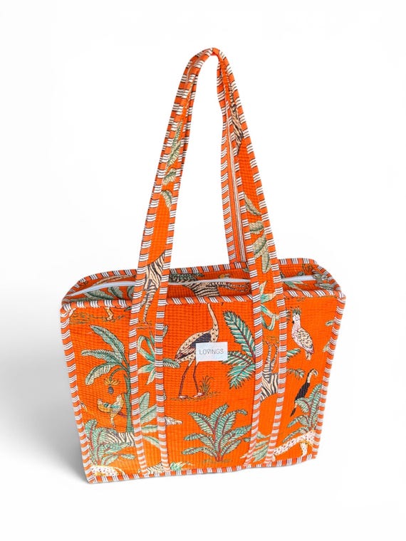 Orange Jungle - Tote Bag met Rits