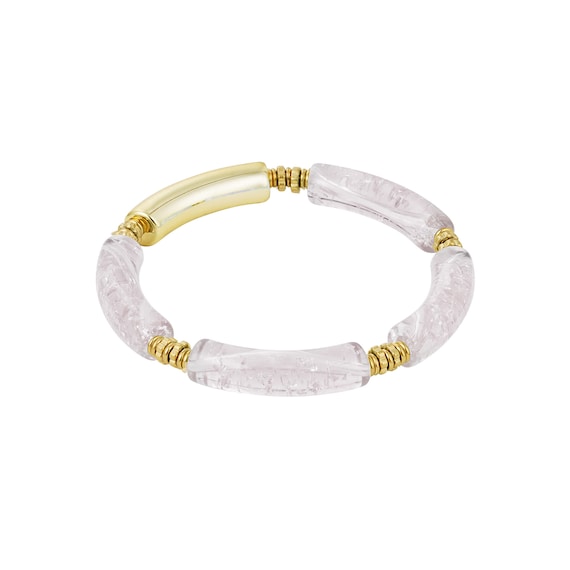 Tube armband wit/goud