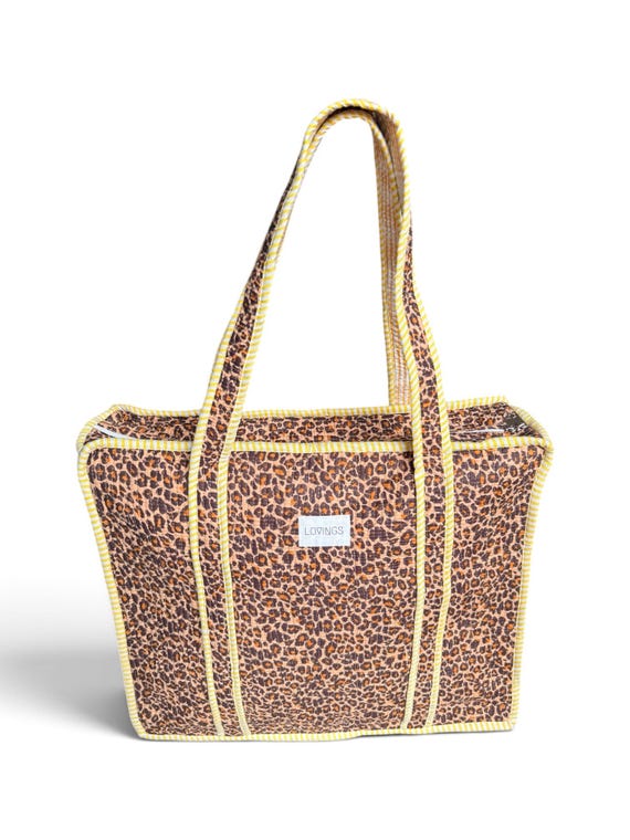 Leopard Honey  - Tote Bag met Rits