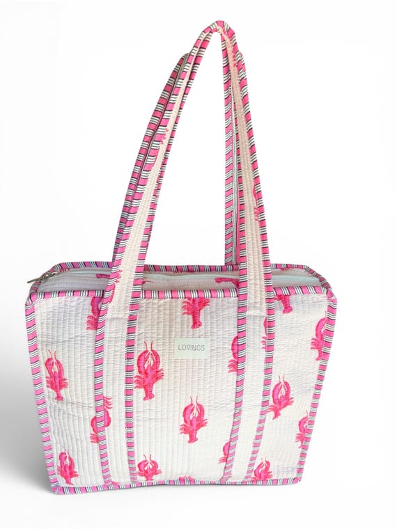 Pink Lobster - Tote Bag met Rits