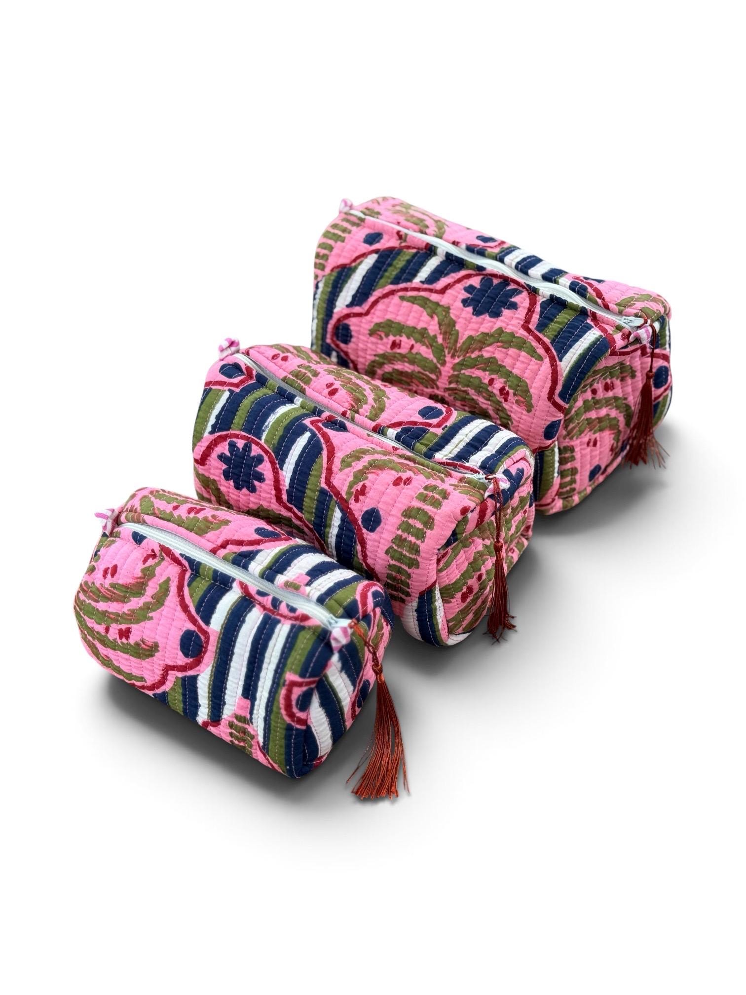 Palm Paradise Blue - Beauty bags
