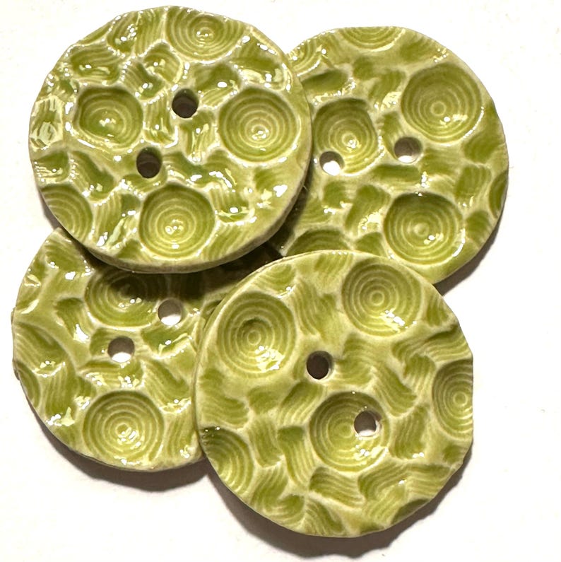 Textured 1.5-inch Buttons Handmade Fine Porcelain Ceramic Fascinating ...