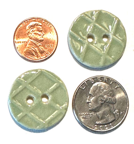 セージチョイス！1インチのストーンウェアセラミックボタン、光沢の