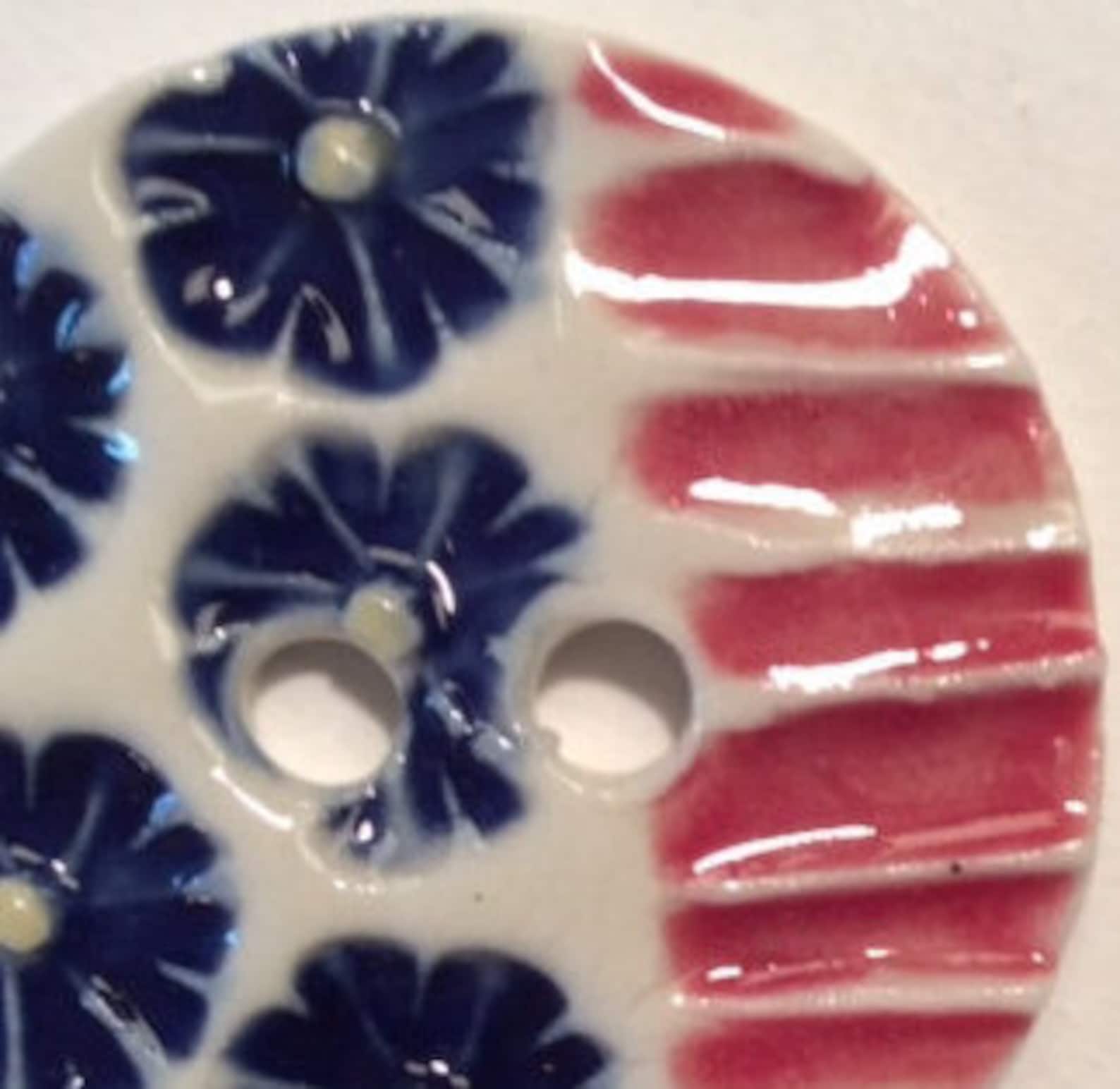 Flag this 1.5inch handmade fine English porcelain ceramic Etsy