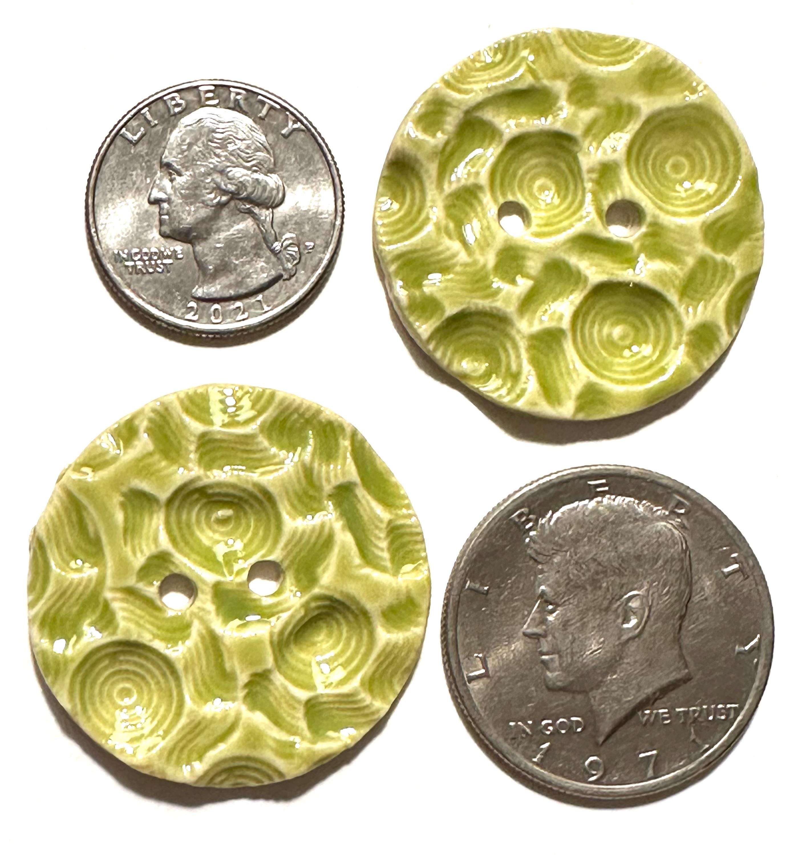 Textured 1.5-inch Buttons Handmade Fine Porcelain Ceramic Fascinating ...