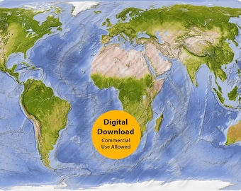 Equal Earth World Map Digital Download (XXL)