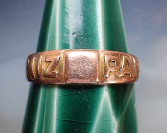 Antique Edwardian 9ct Gold MIZPAH Signet Ring, hallmarked 1916